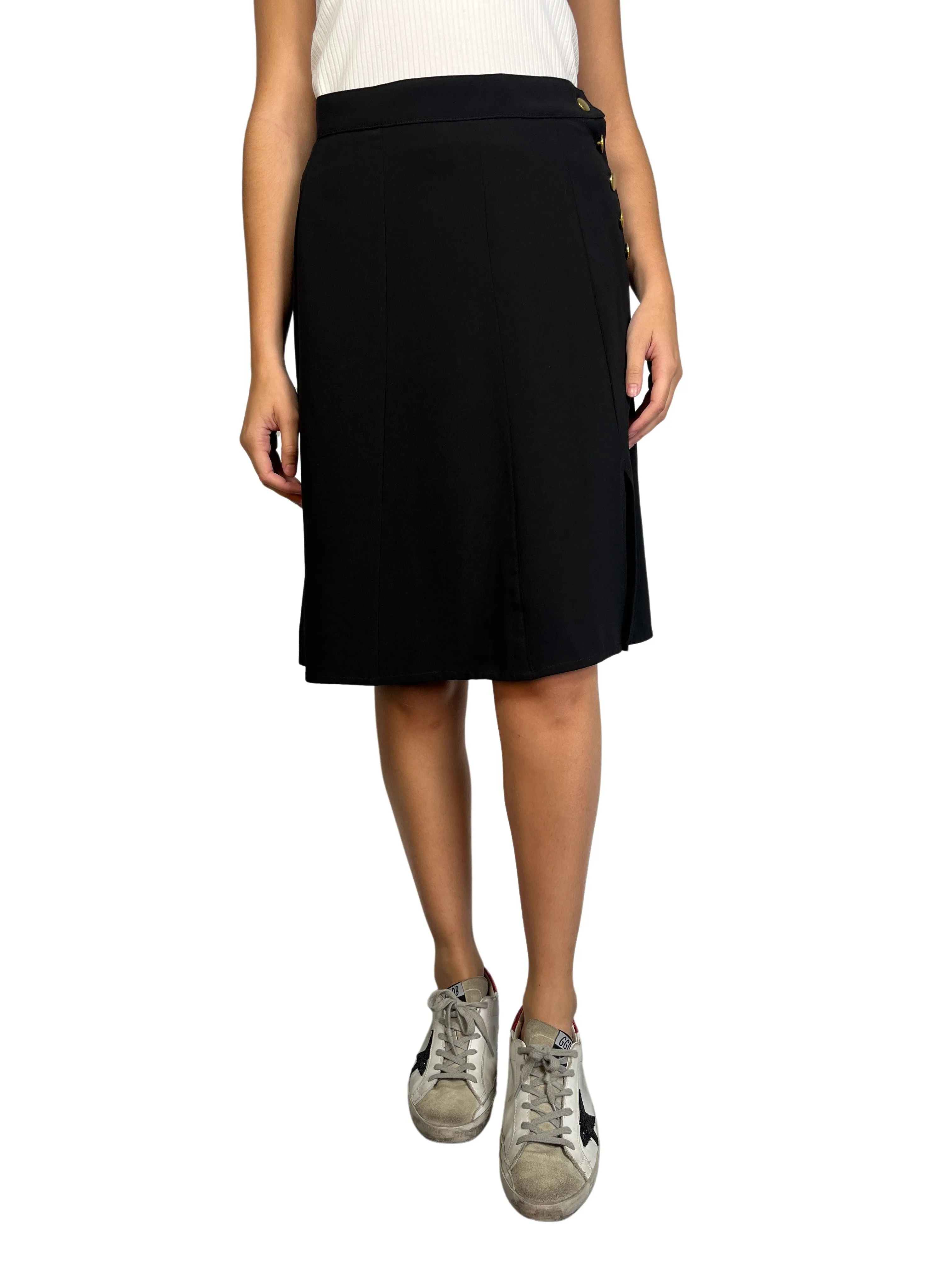 SINGOLARE Falda Botones Dorados