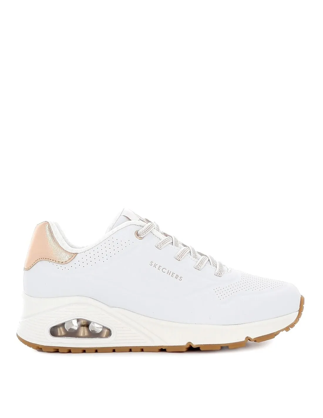Sneakers cordones mujer camara de aire blancos Skechers