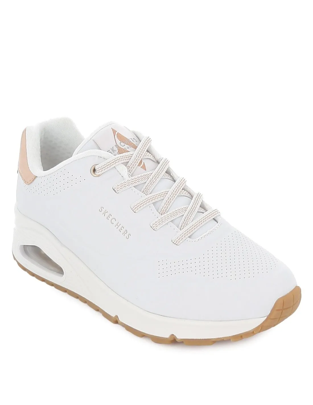 Sneakers cordones mujer camara de aire blancos Skechers