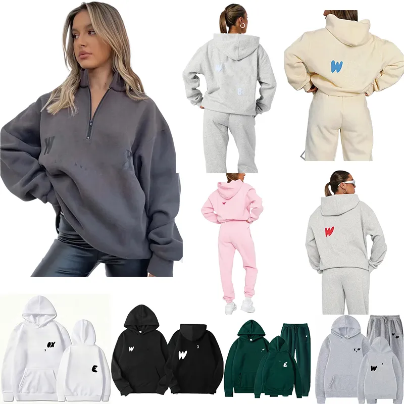 Socio de rastreo de pistas de diseño Set de chándal para mujeres 2 piezas Situtas de rastreo de chándal para sudadera con capuch