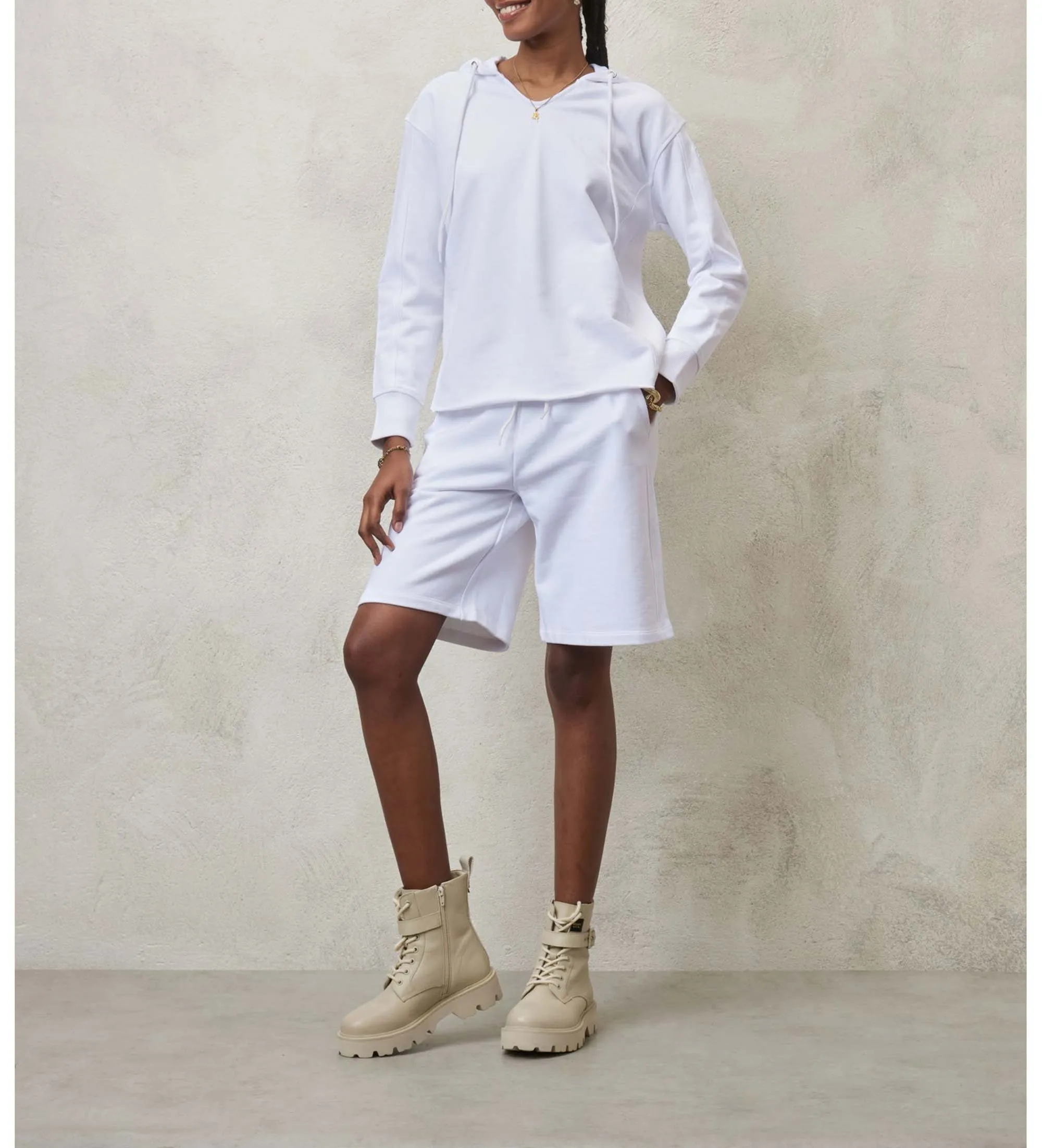 Sudadera con Capucha blanco