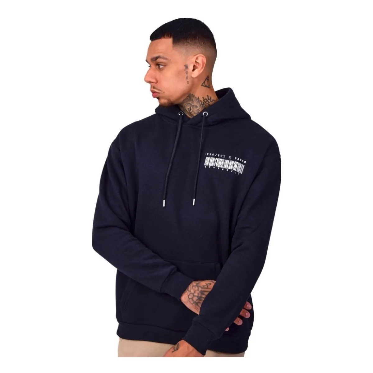 Sudadera  con Grafico de Barras Negro