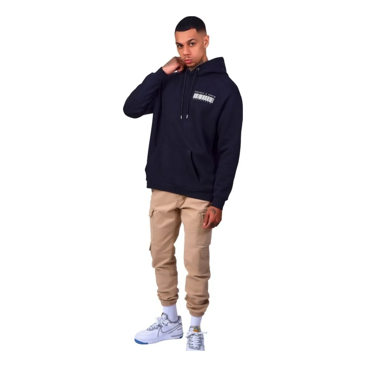 Sudadera  con Grafico de Barras Negro
