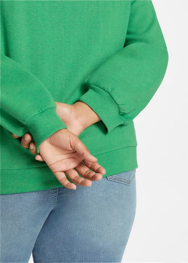 Sudadera con texto Verde ópalo estampado