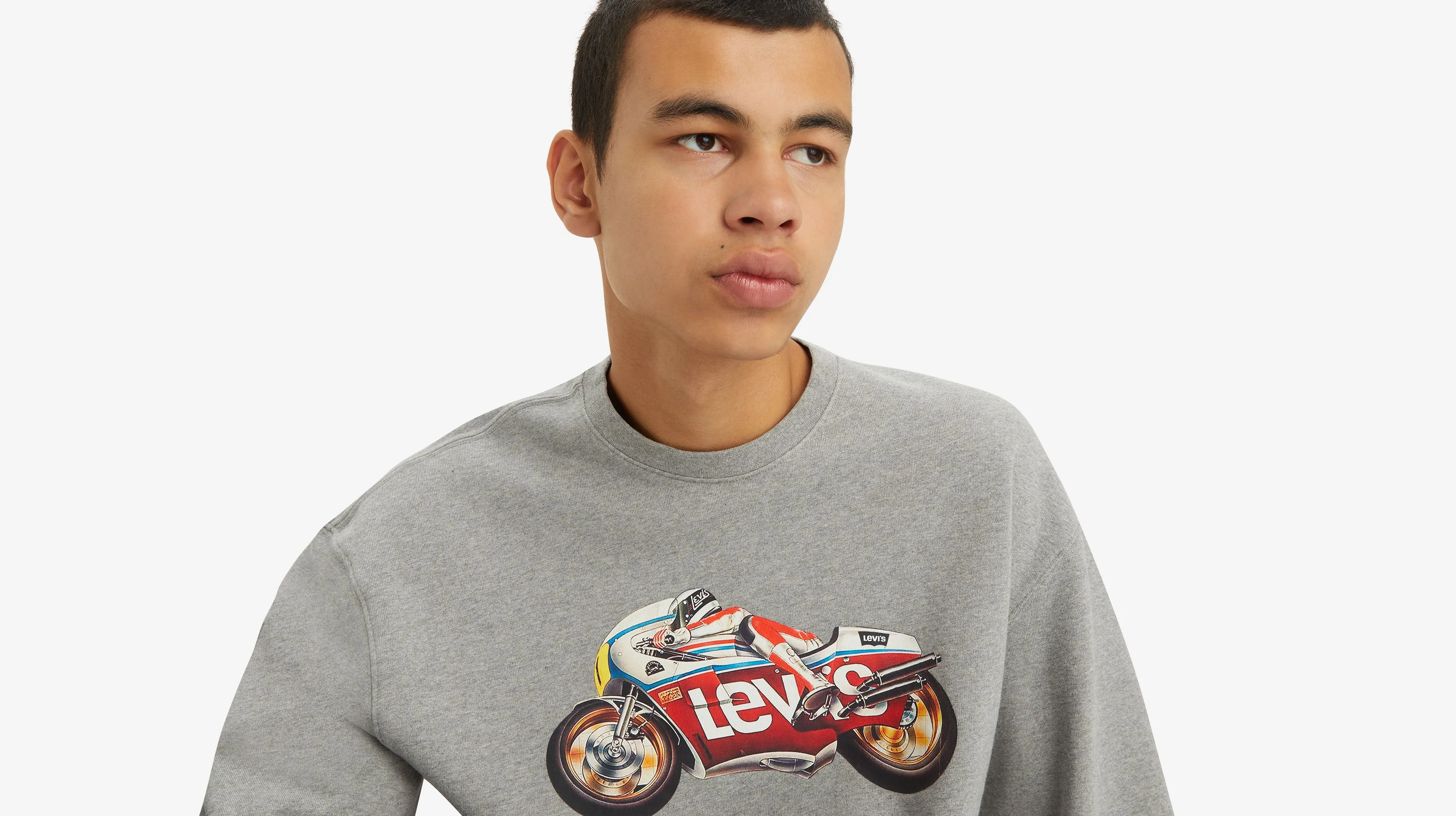 Sudadera De Corte Holgado Con Estampado Y Cuello Redondo