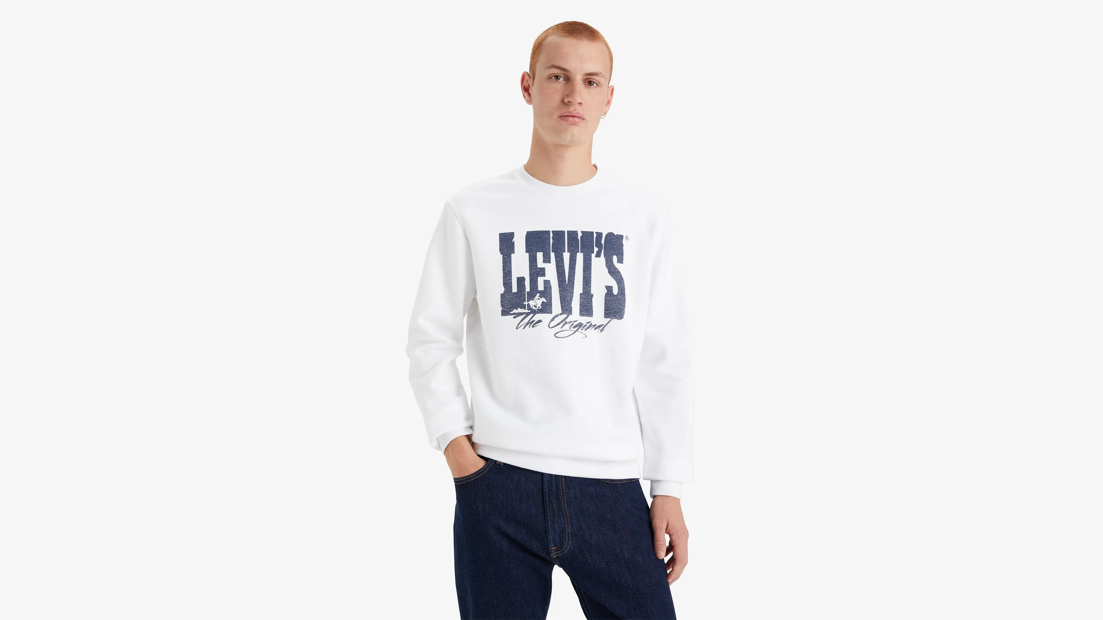 Sudadera Estampada De Cuello Redondo Y Ajuste Estándar
