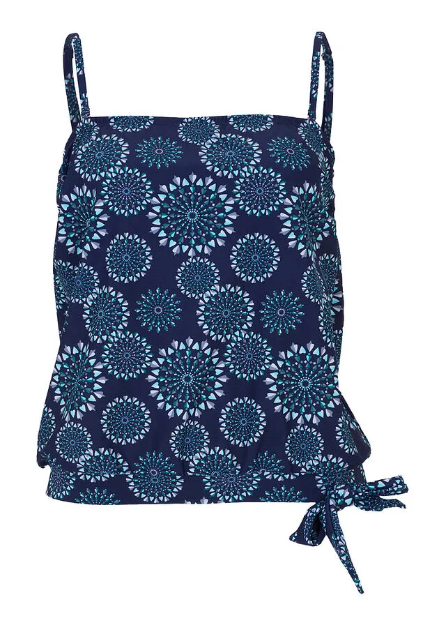 Sujetador de tankini azul oxford con estampado gráfico
