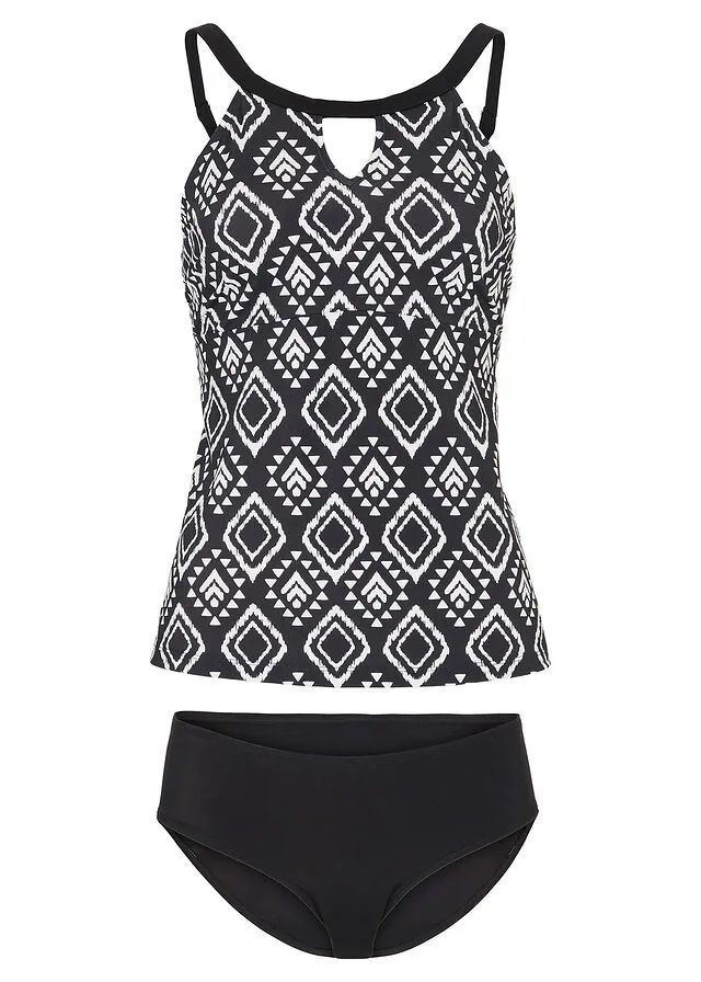 TANKINI (2 PIEZAS) NEGROBLANCO CON ESTAMPADO GRáFICO