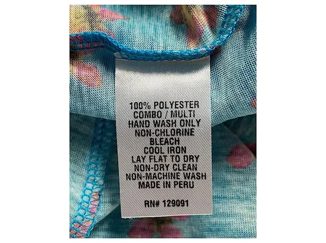 Top con estampado floral Prabal Gurung en poliéster turquesa 
