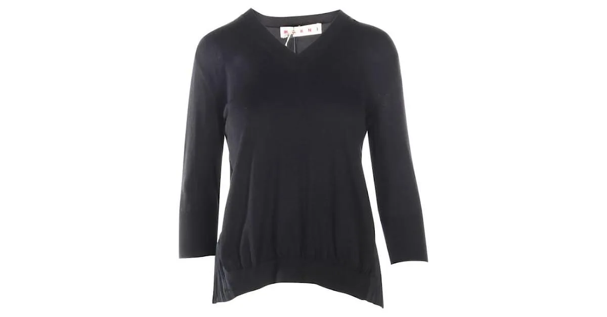 Top Marni negro con espalda de seda 