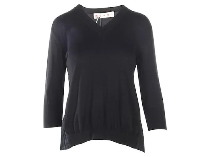 Top Marni negro con espalda de seda 