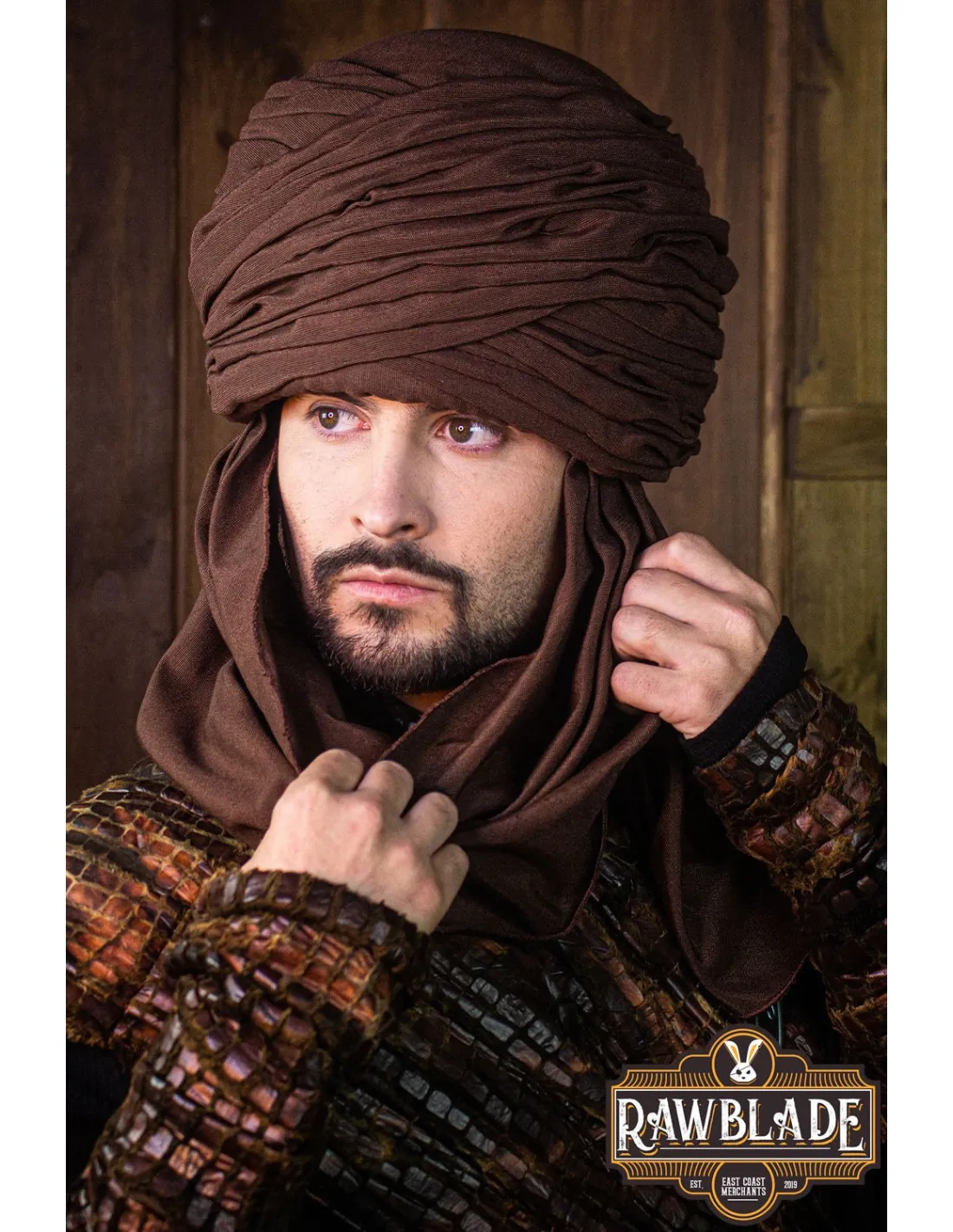 TURBANTE áRABE HAMTAR  MARRóN