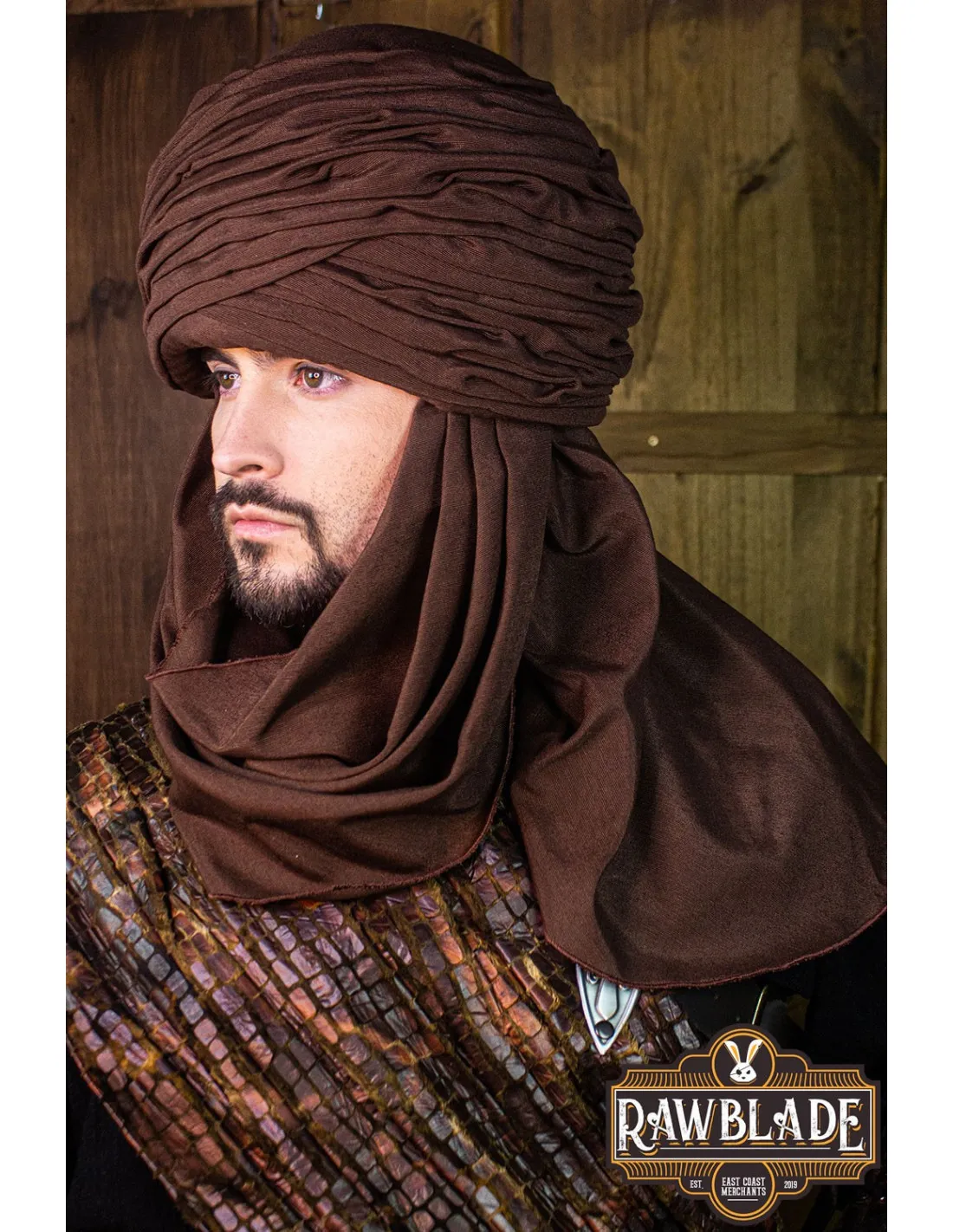 TURBANTE áRABE HAMTAR  MARRóN