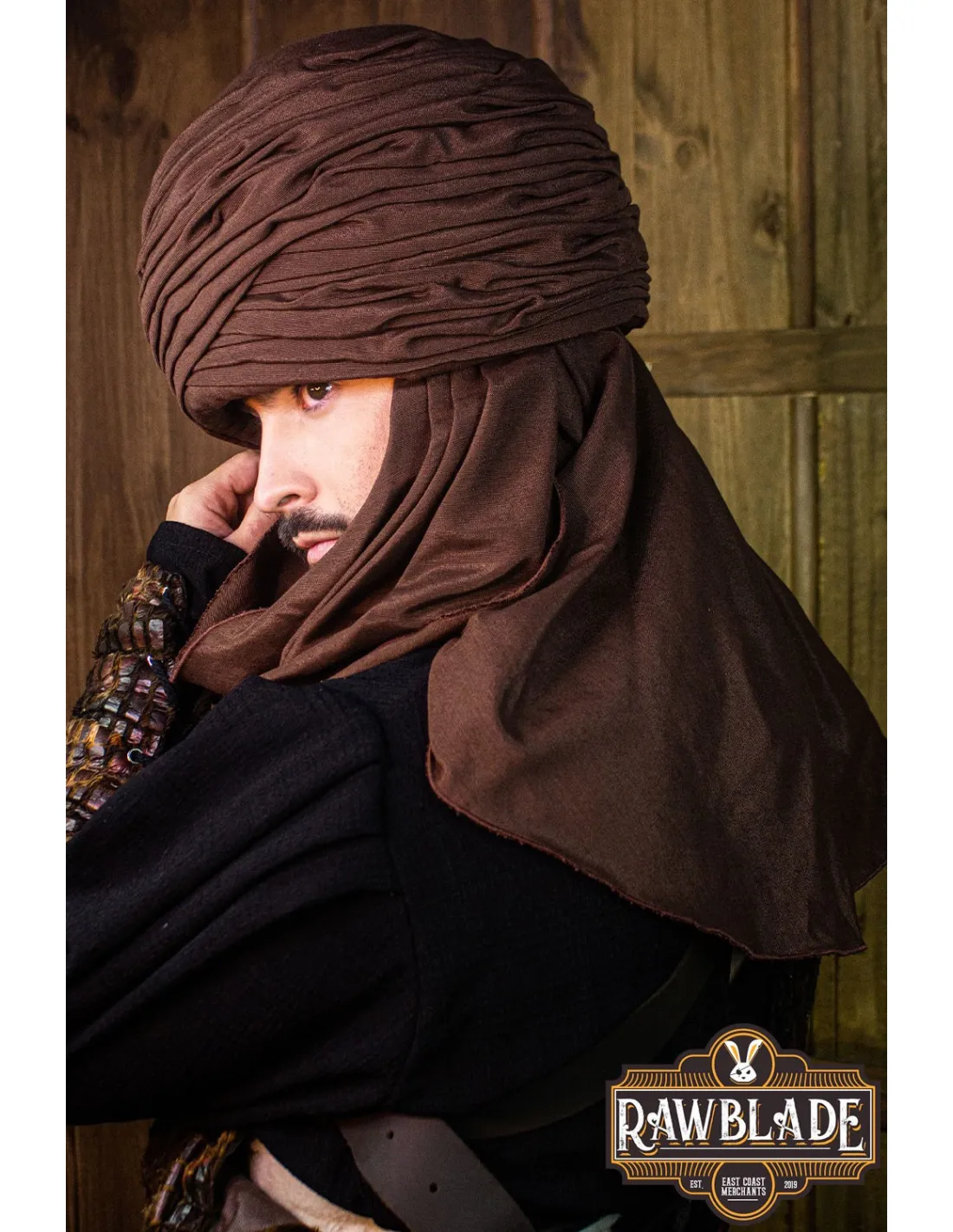 TURBANTE áRABE HAMTAR  MARRóN