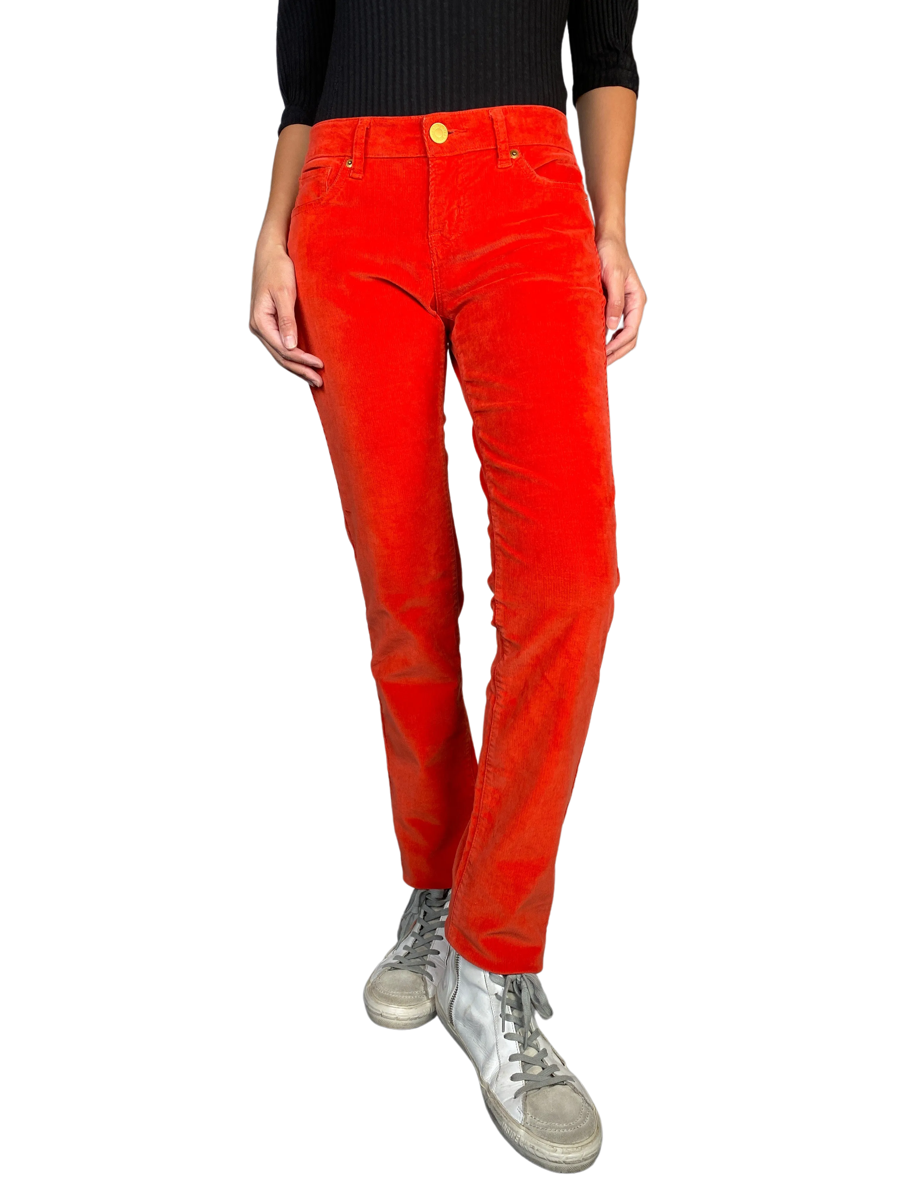 UNIQLO Pantalon Cotele Rojo