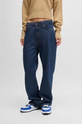 Vaqueros azules en cómodo denim elástico con acabado jaspeado