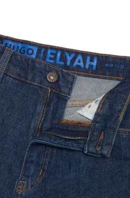 Vaqueros azules en cómodo denim elástico con acabado jaspeado