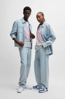 Vaqueros baggy fit en denim a cuadros
