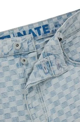 Vaqueros baggy fit en denim a cuadros