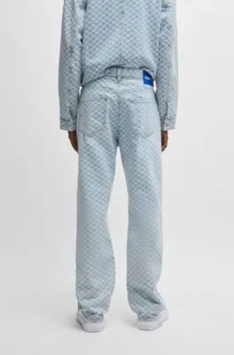 Vaqueros baggy fit en denim a cuadros