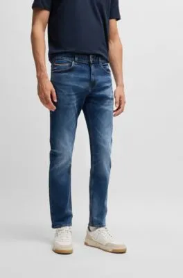 Vaqueros Delaware  slim fit en cómodo denim de orillo elástico azul