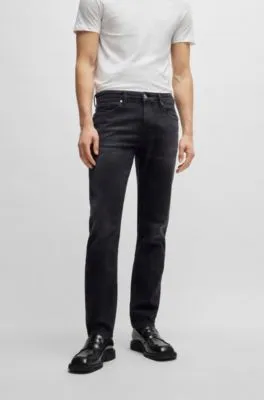 Vaqueros Delaware slim fit en denim elástico negro de gran comodidad