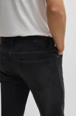 Vaqueros Delaware slim fit en denim elástico negro de gran comodidad