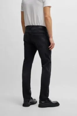 Vaqueros Delaware slim fit en denim elástico negro de gran comodidad