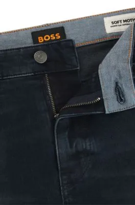 Vaqueros Delaware slim fit en denim negro azulado flameado