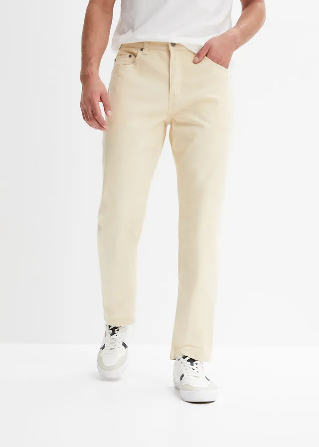 Vaqueros elásticos de corte clásico y tapered Beige