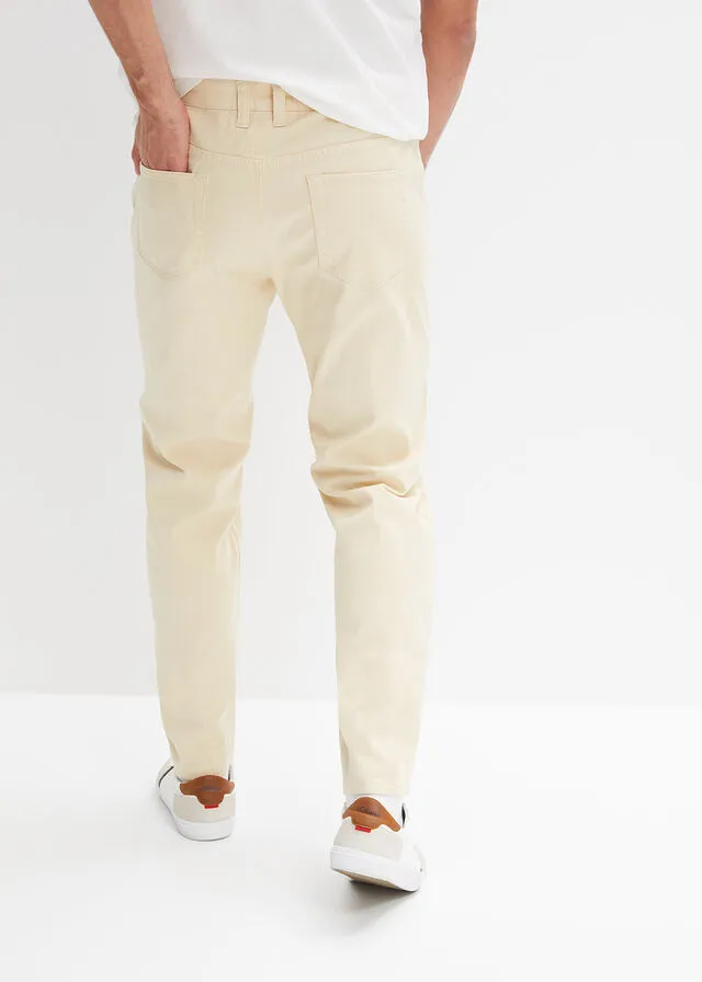 Vaqueros elásticos de corte clásico y tapered Beige