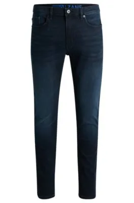 Vaqueros extra slim fit de denim elástico negro azulado