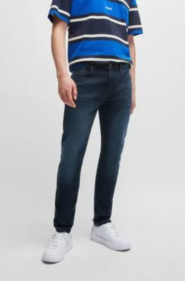 Vaqueros extra slim fit de denim elástico negro azulado