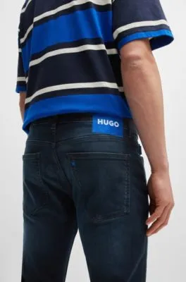 Vaqueros extra slim fit de denim elástico negro azulado