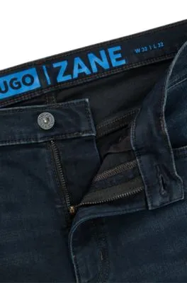 Vaqueros extra slim fit de denim elástico negro azulado