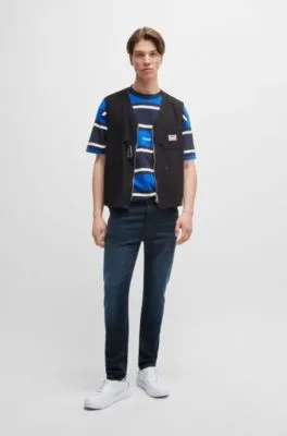 Vaqueros extra slim fit de denim elástico negro azulado