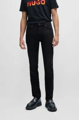 Vaqueros extra slim fit de denim elástico negro de gran comodidad