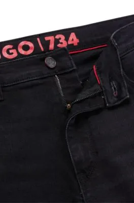 Vaqueros extra slim fit de denim elástico negro de gran comodidad