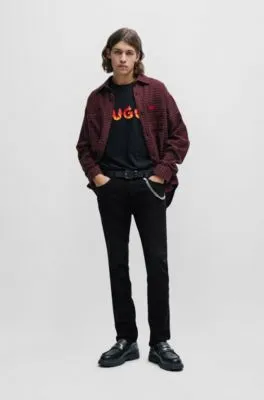 Vaqueros extra slim fit de denim elástico negro de gran comodidad