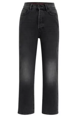 Vaqueros modern fit de denim negro con pernera ancha