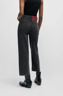 Vaqueros modern fit de denim negro con pernera ancha