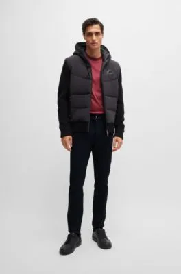 Vaqueros Porsche x BOSS tapered fit de tejido denim técnico azul oscuro
