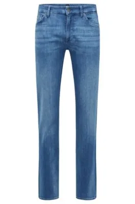 Vaqueros regular fit de denim azul italiano con tacto de cashmere