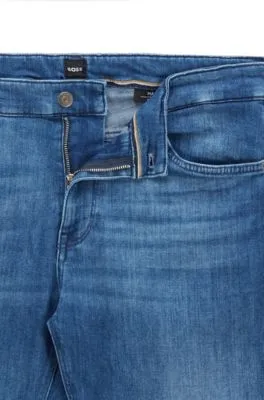 Vaqueros regular fit de denim azul italiano con tacto de cashmere