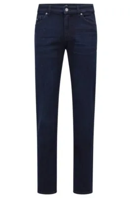 Vaqueros regular fit de denim azul oscuro con tacto de cashmere