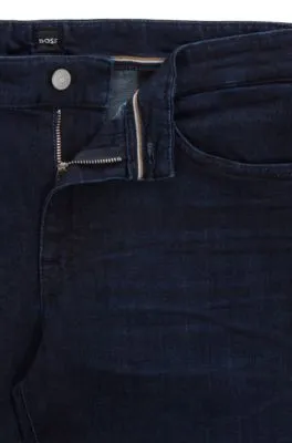Vaqueros regular fit de denim azul oscuro con tacto de cashmere