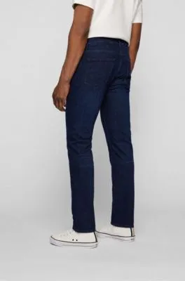 Vaqueros regular fit de denim azul oscuro con tacto de cashmere
