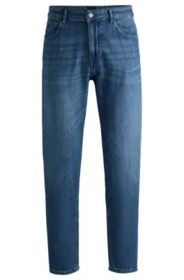 Vaqueros regular fit de denim elástico azul con estirado mecánico
