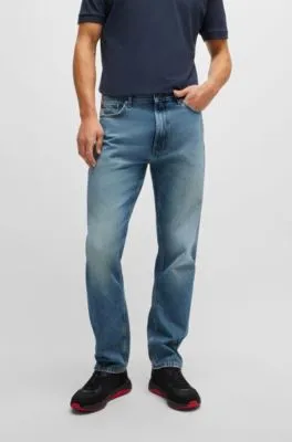 Vaqueros regular fit de tiro medio en denim azul