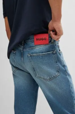 Vaqueros regular fit de tiro medio en denim azul